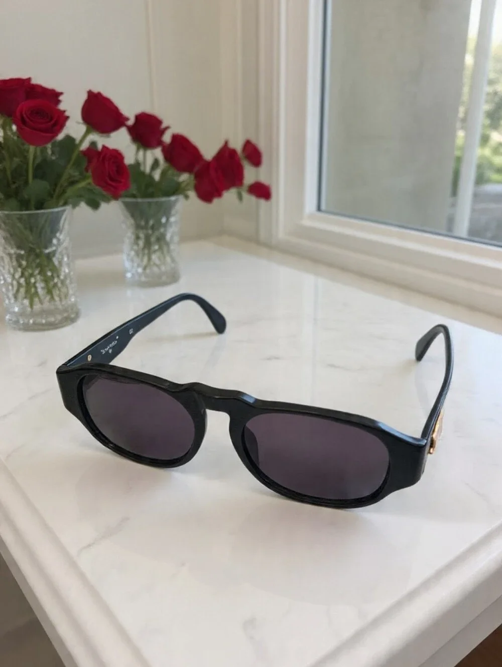 Chanel Vintage SS1991 Black Gold CC Sunglasses 01452